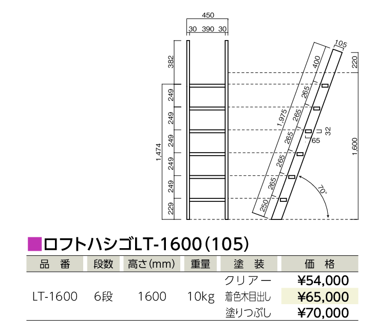 ロフトハシゴ1600