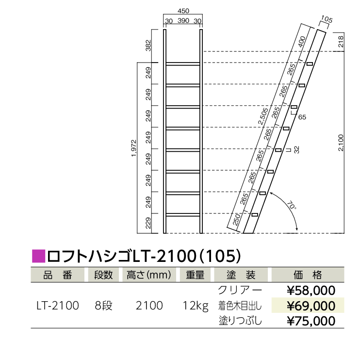 ロフトハシゴ2100